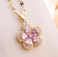 Charger l'image dans la galerie, Collier de fleurs en acier inoxydable