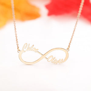 Gold Color Personalized Infinity Name Necklace